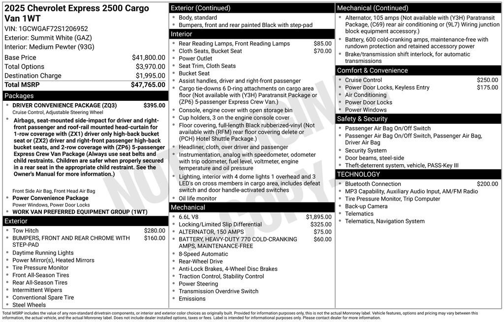 2025 Chevrolet EXPRESS 2500