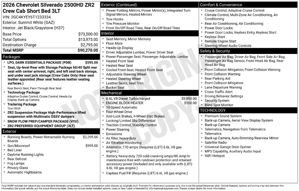 2026 Chevrolet SILVERADO 2500